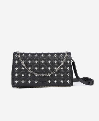 The Kooples DAMEN BLACK mittelgro&szlig;e vintage-pochette aus leder