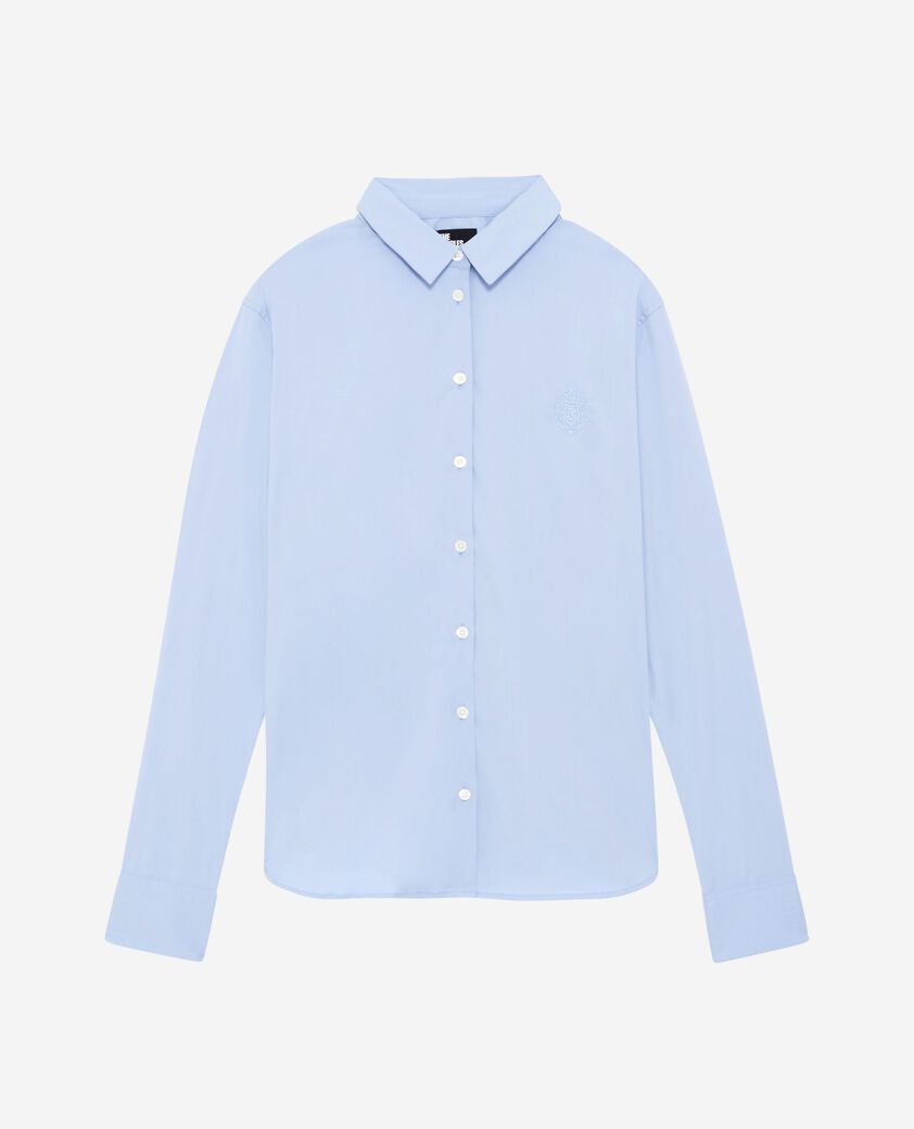 The Kooples WOMEN BLUE SKY light blue poplin shirt