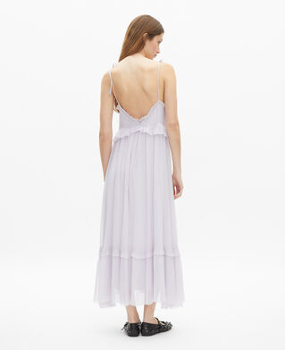 The Kooples FEMME LIGHT PURPLE robe longue avec volants lilas