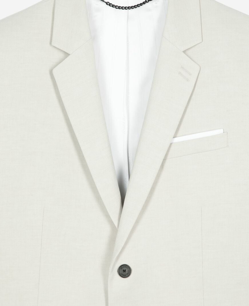 The Kooples H ECRU ecru cotton - linen suit jacket
