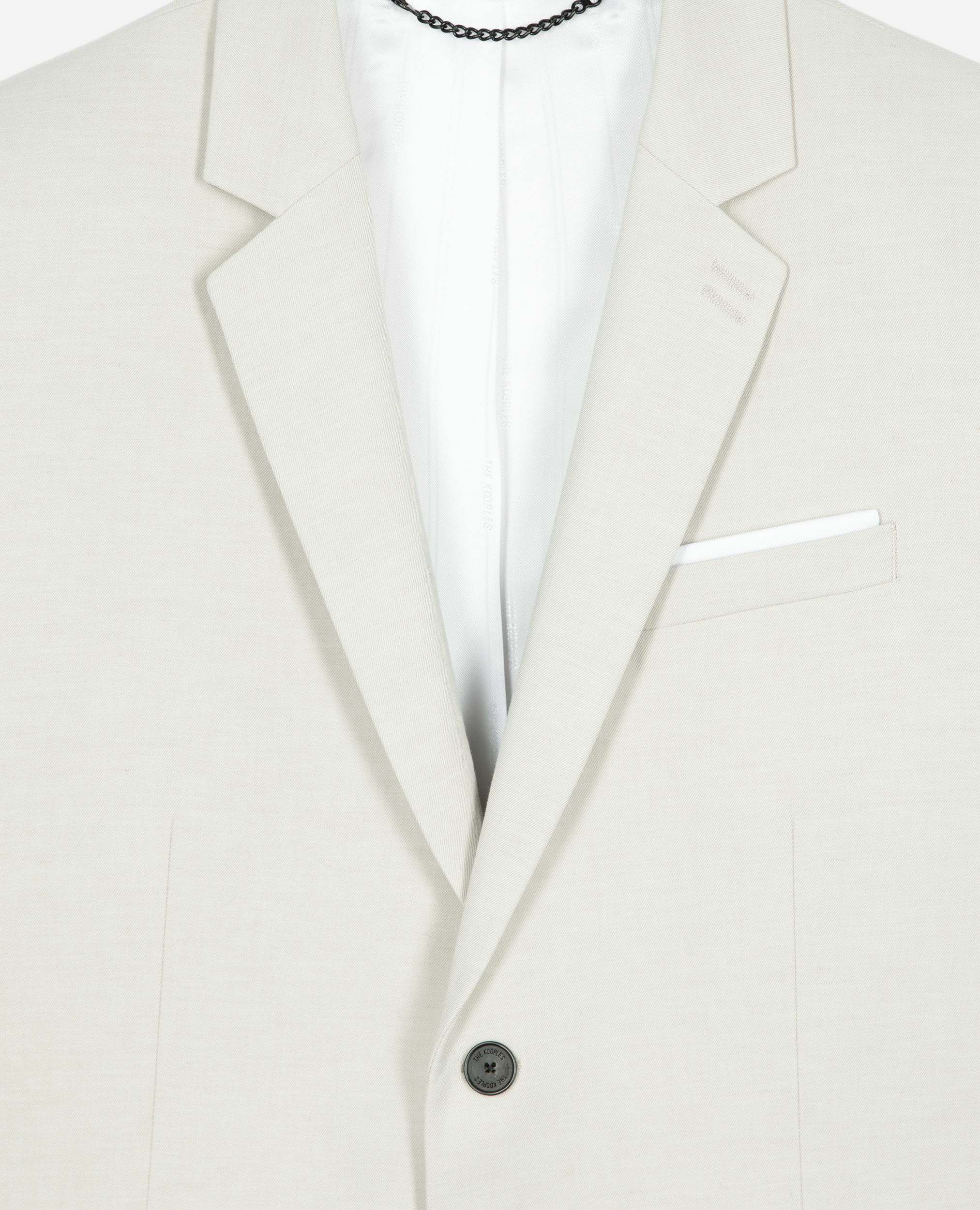 Ecru cotton - linen suit jacket, ECRU, hi-res image number null