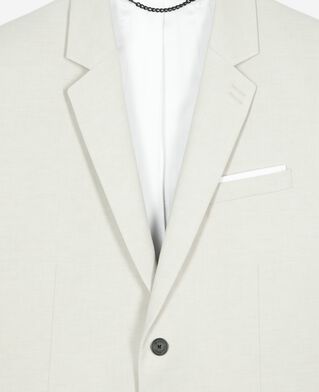 The Kooples H ECRU ecru cotton - linen suit jacket