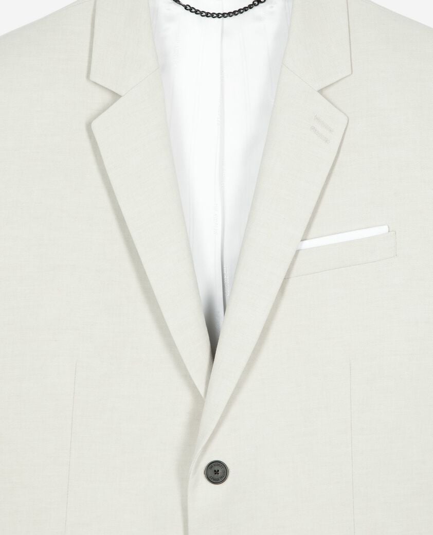 The Kooples HOMME ECRU veste de costume en coton - lin écrue