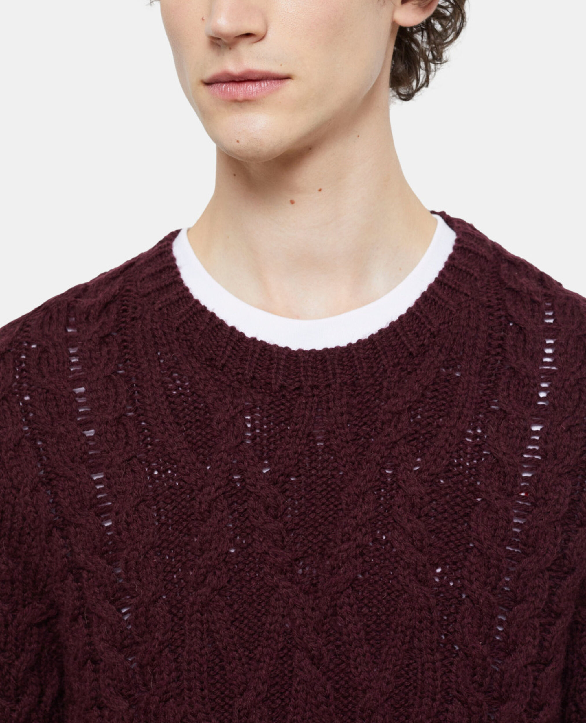 Pull en laine rouge, BURGUNDY, hi-res image number null