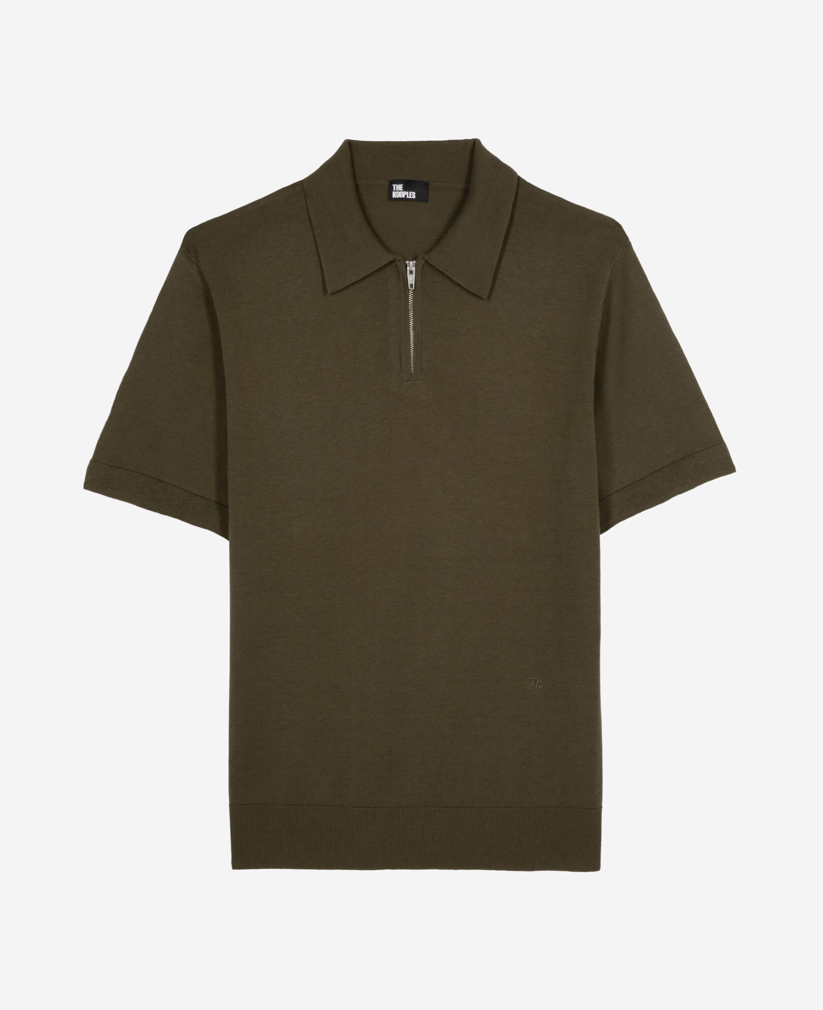 The Kooples MEN OLIVE KAKI khaki knit polo