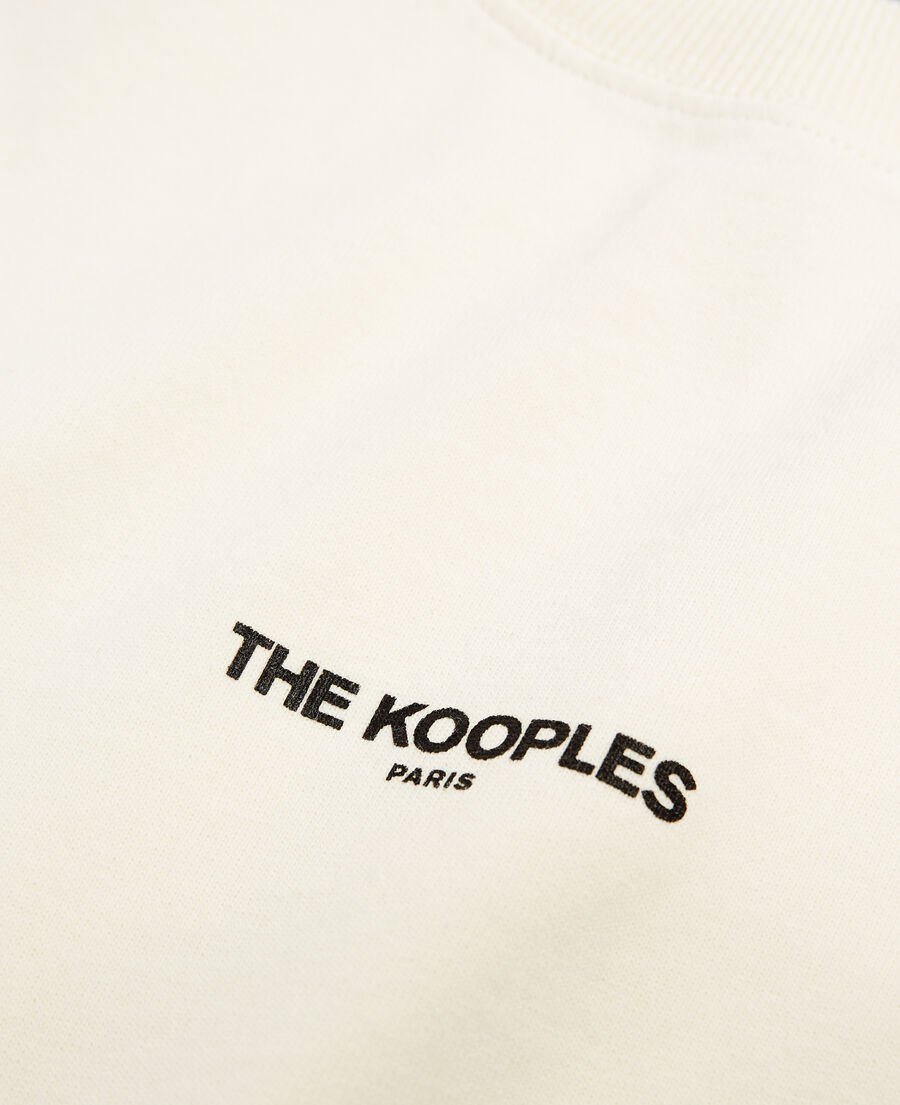 camiseta blanco crudo algodón estampado logotipo pecho