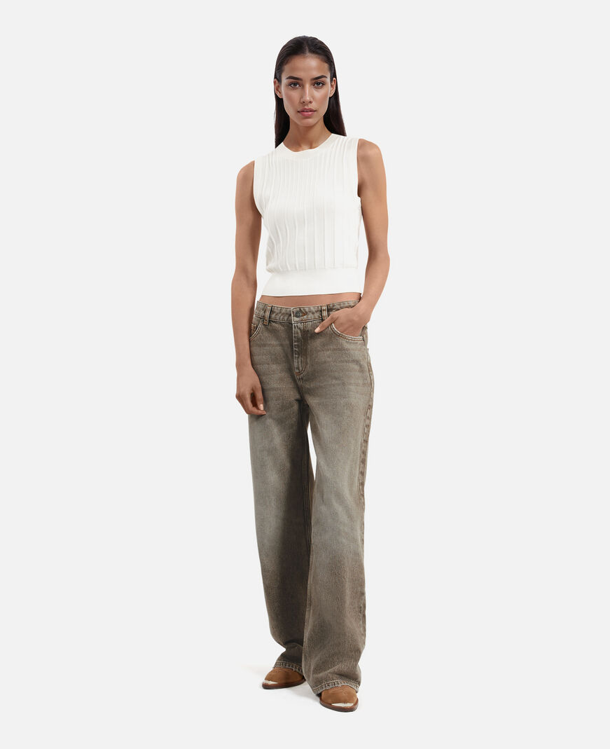 The Kooples WOMEN OLIVE wide-leg olive jeans