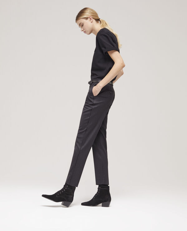 pantalon de costume en laine rayé
