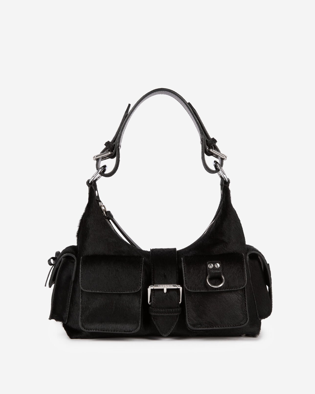 The Kooples FEMME BLACK sac amelia en effet poulain noir