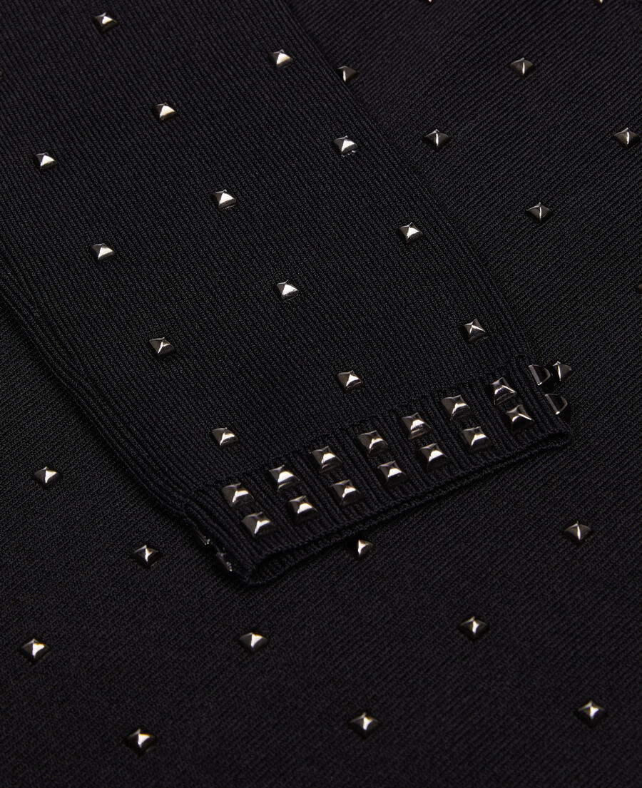 The Kooples FEMME BLACK robe longue avec spikes noire