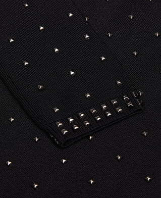 The Kooples FEMME BLACK robe longue avec spikes noire
