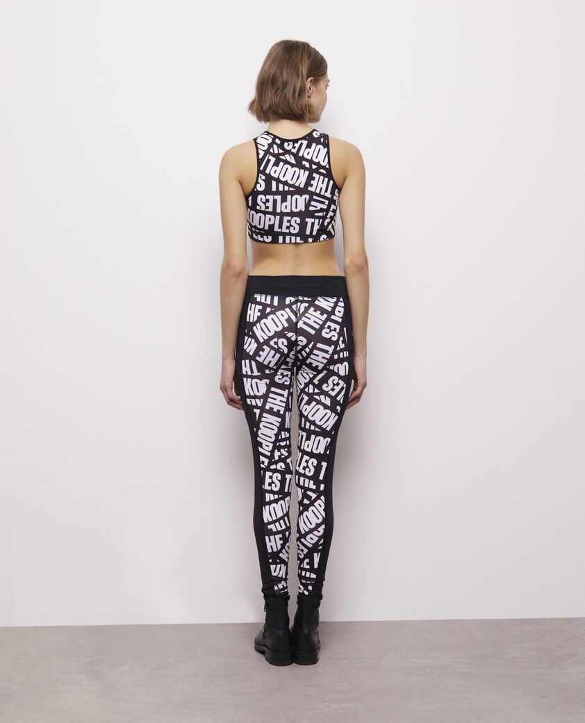 The Kooples WOMEN BLACK / WHITE short bra with tape logo