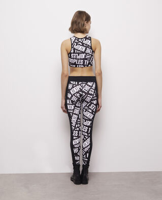 The Kooples F BLACK / WHITE short bra with tape logo