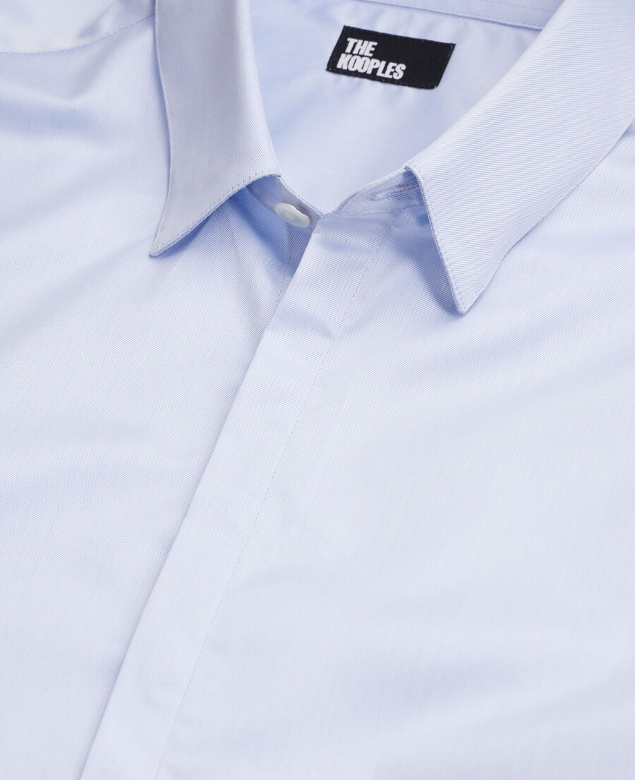 chemise bleu ciel col classique en coton