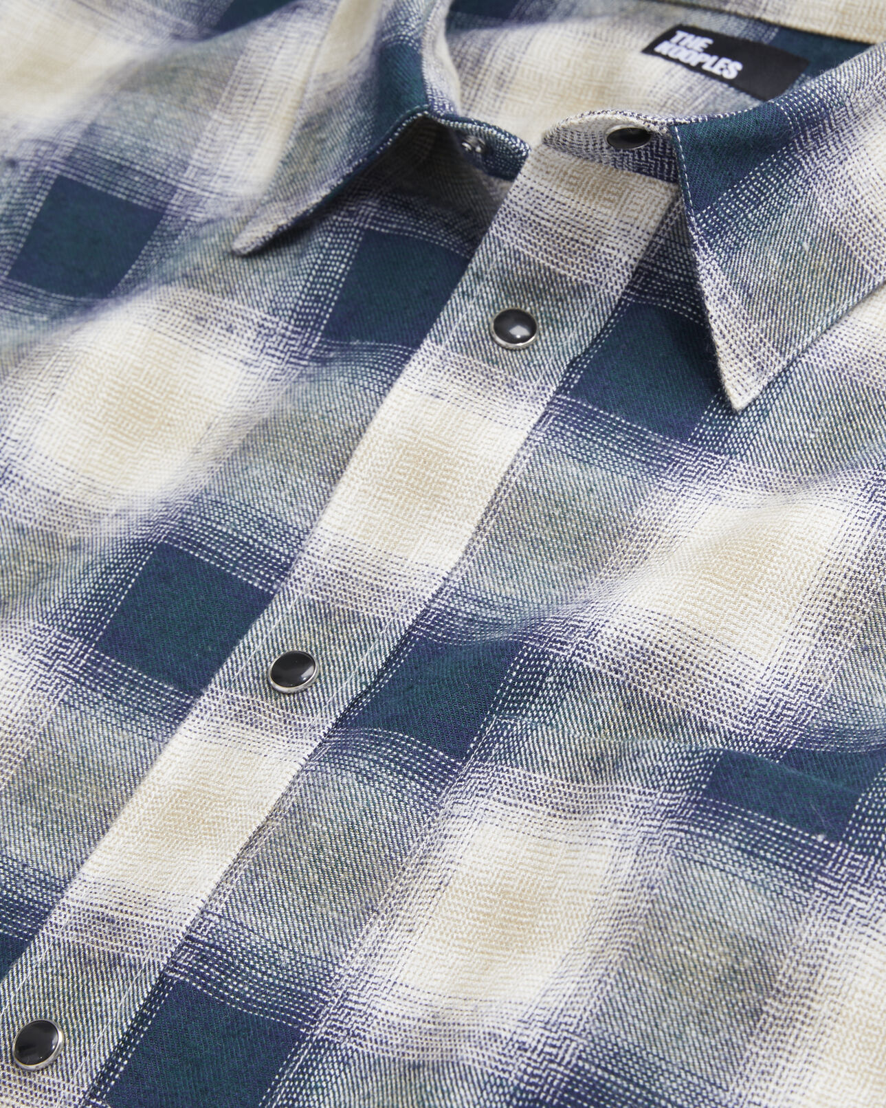 The Kooples MEN GREEN / NAVY / WHITE blue and green checkered overshirt