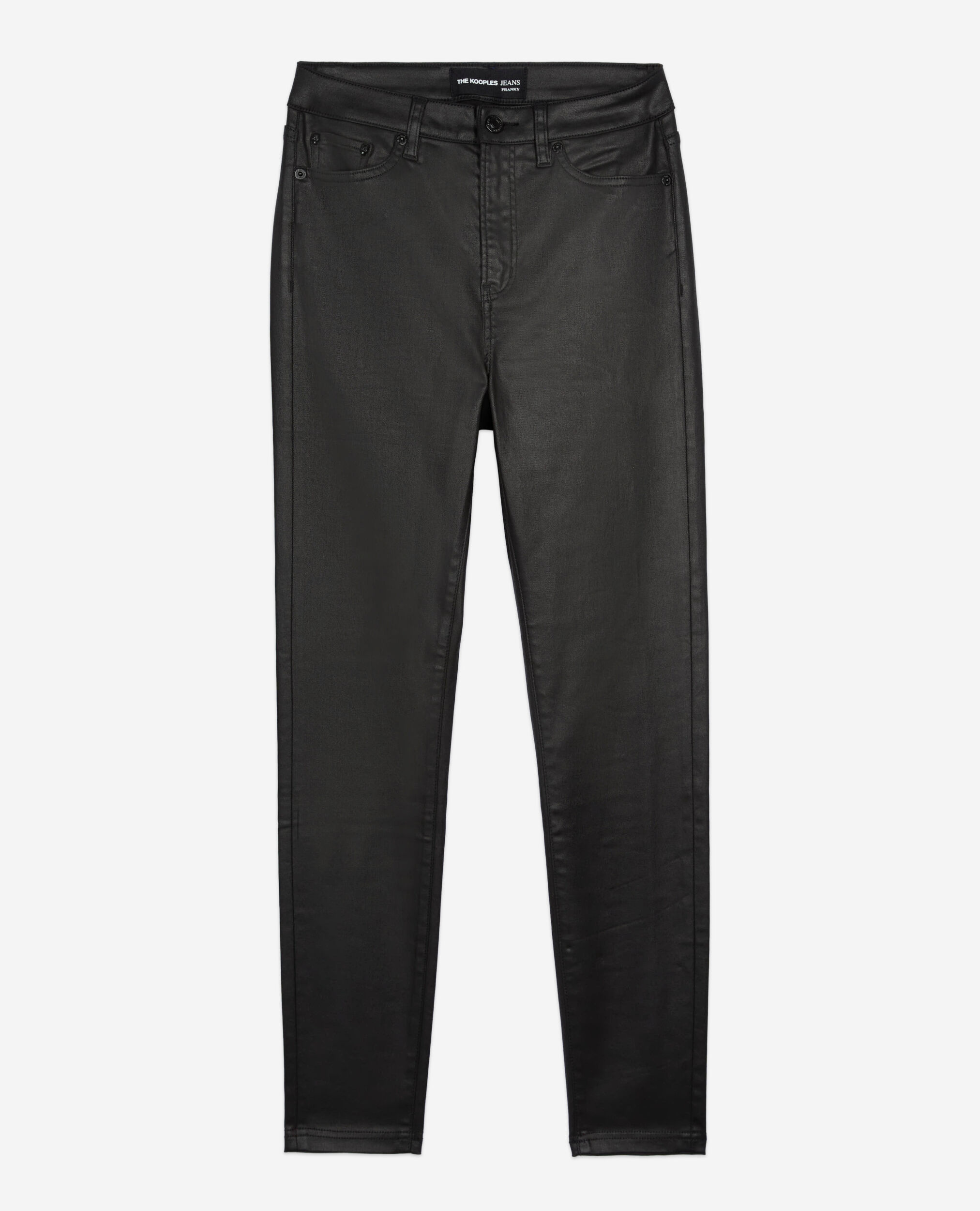 Black leather-effect jeans, BLACK, hi-res image number null
