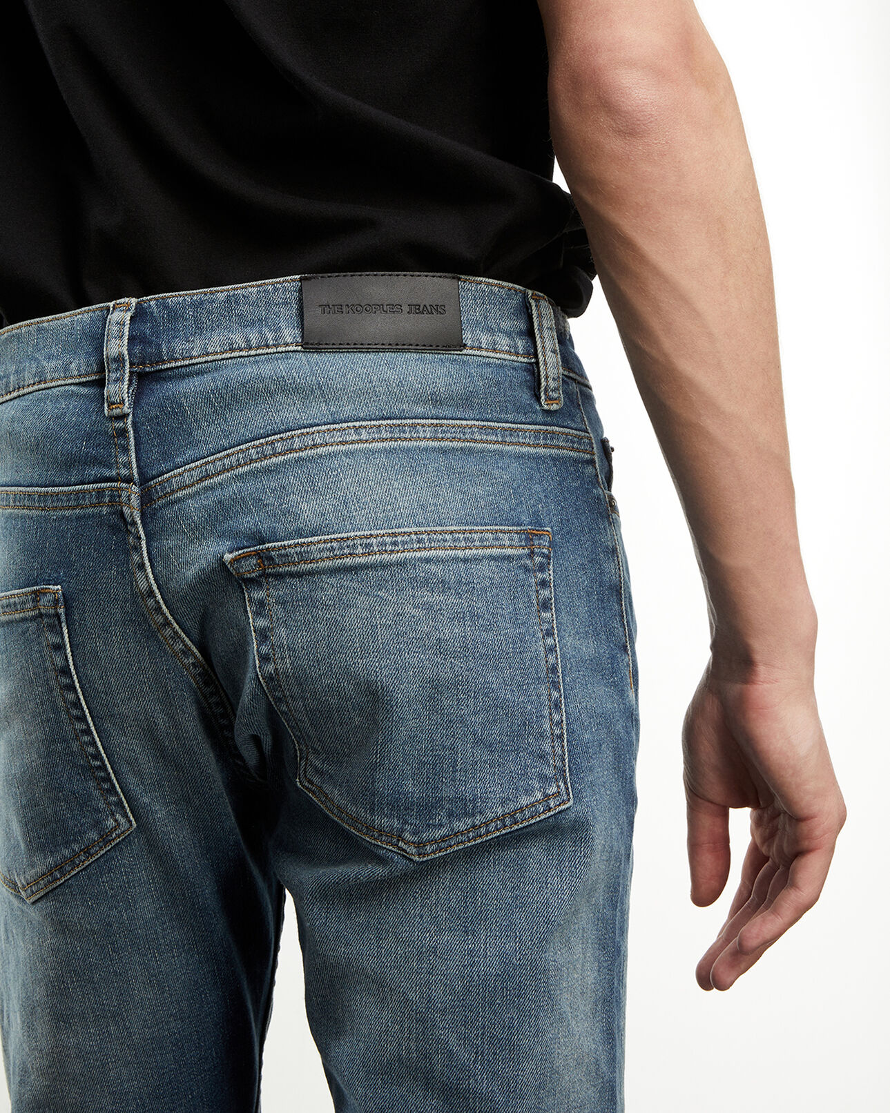 The Kooples HOMME VINTAGE BLUE jean bleu délavé détails destroy
