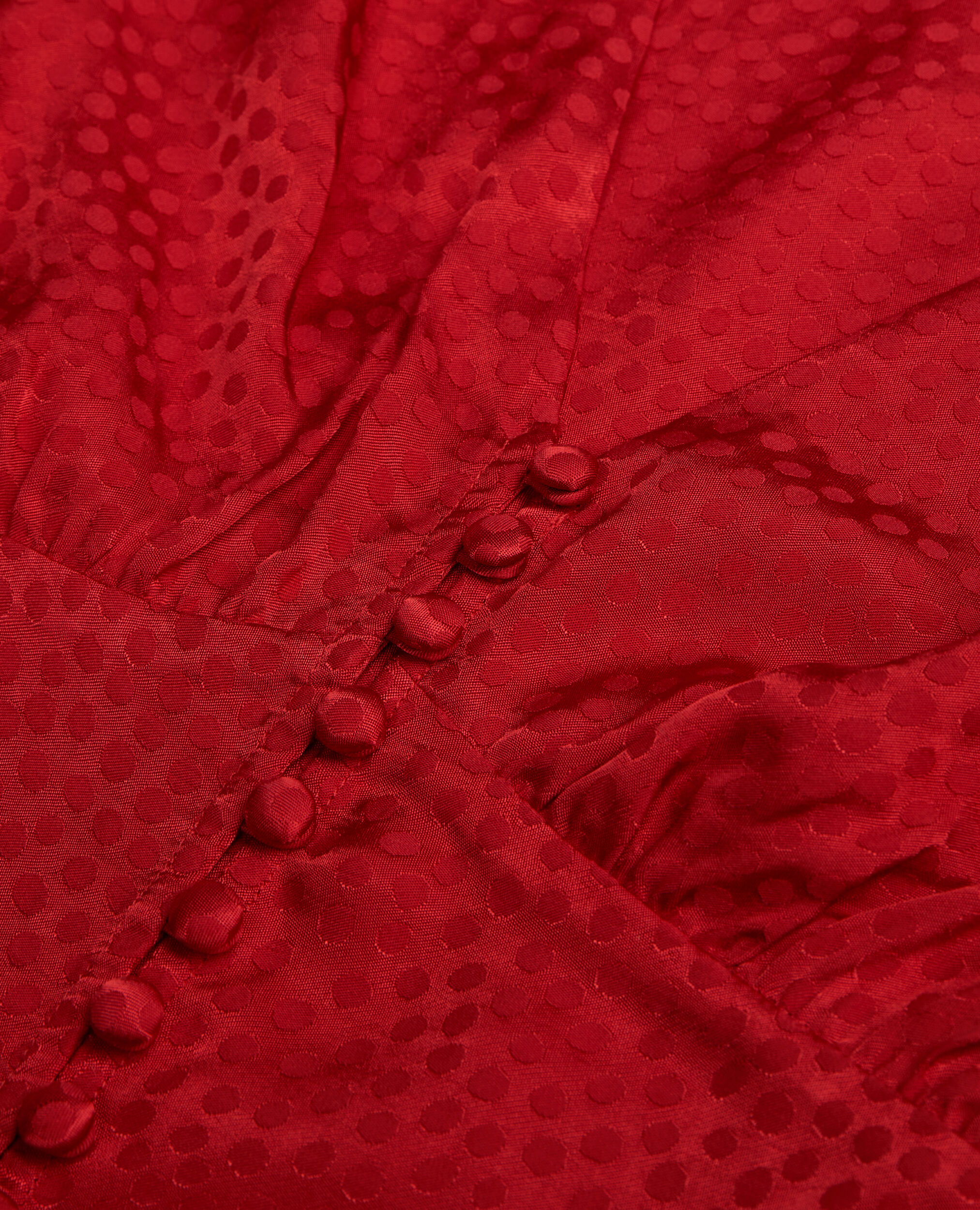 Top rouge court à pois jacquard, ORIENTAL RED, hi-res image number null