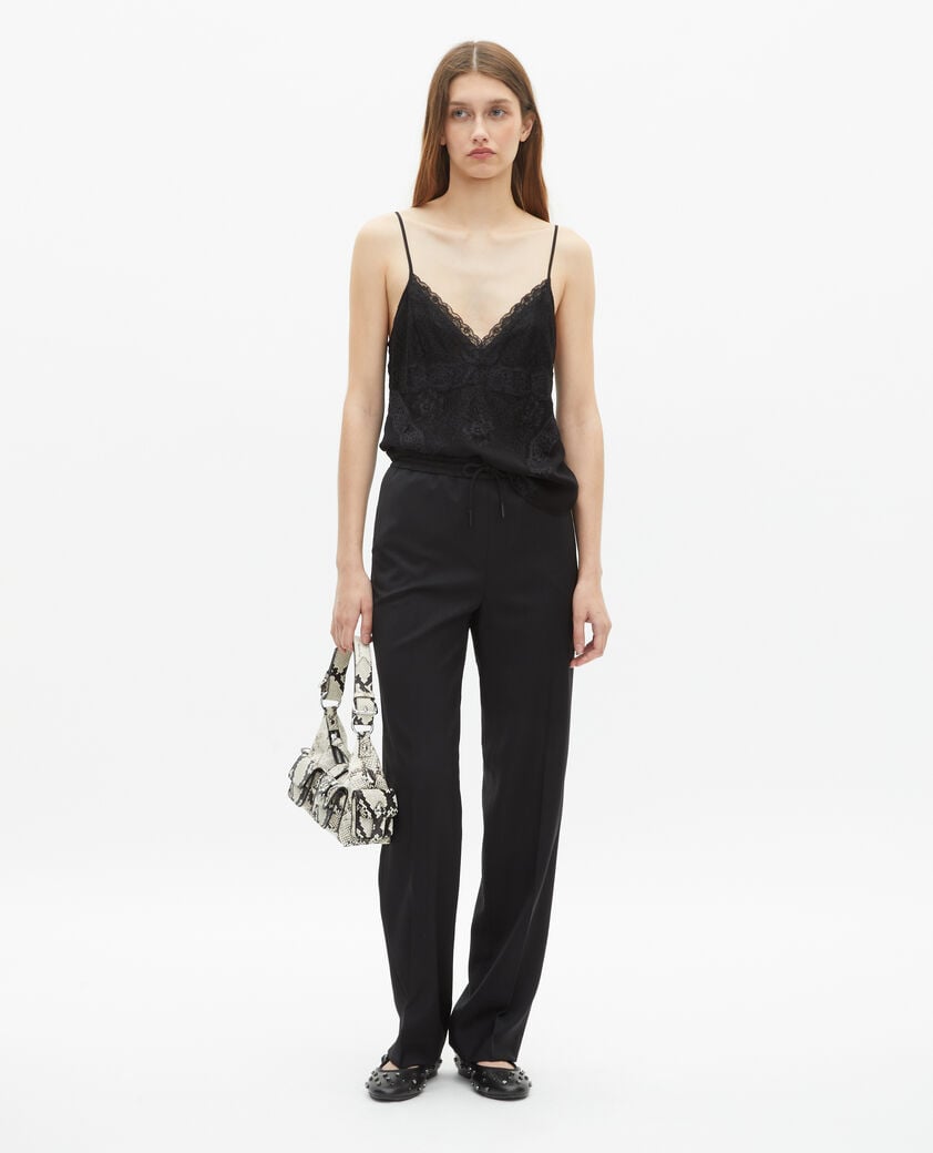 The Kooples WOMEN BLACK straight-cut black wool pants