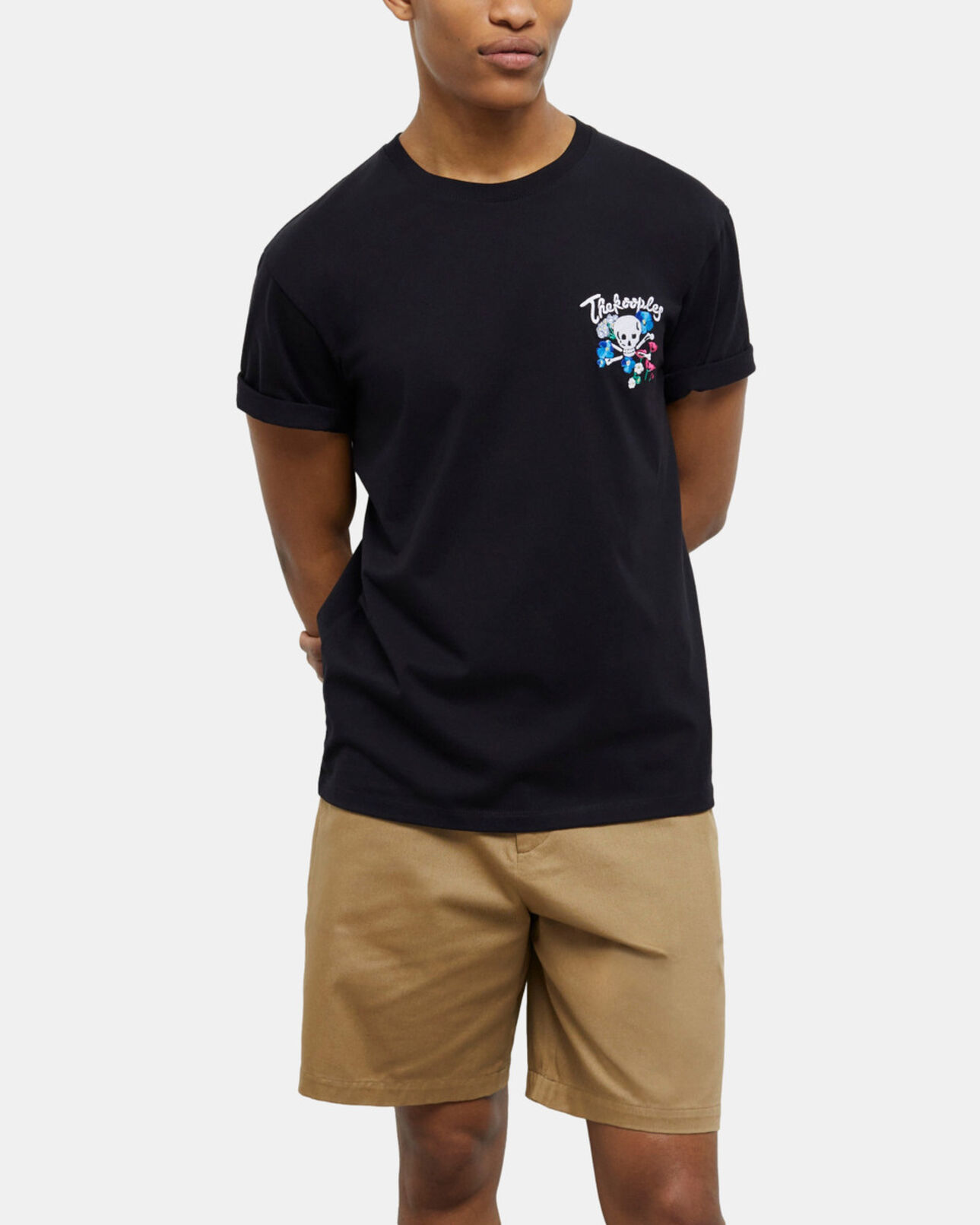 The Kooples HOMME BLACK t-shirt homme noir avec broderie