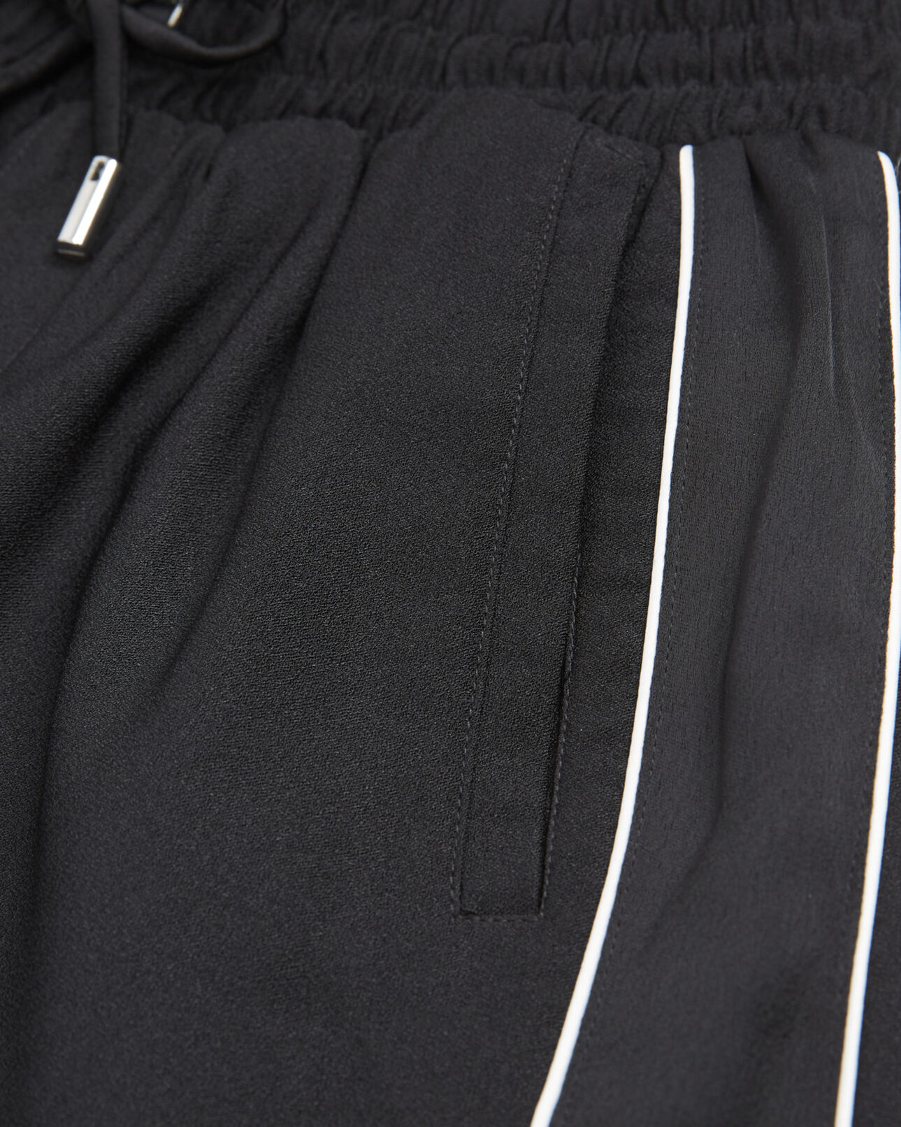 The Kooples WOMEN BLACK flowing black satin pants with drawstring
