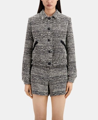 The Kooples MUJER BLACK WHITE chaqueta negra blanca tweed