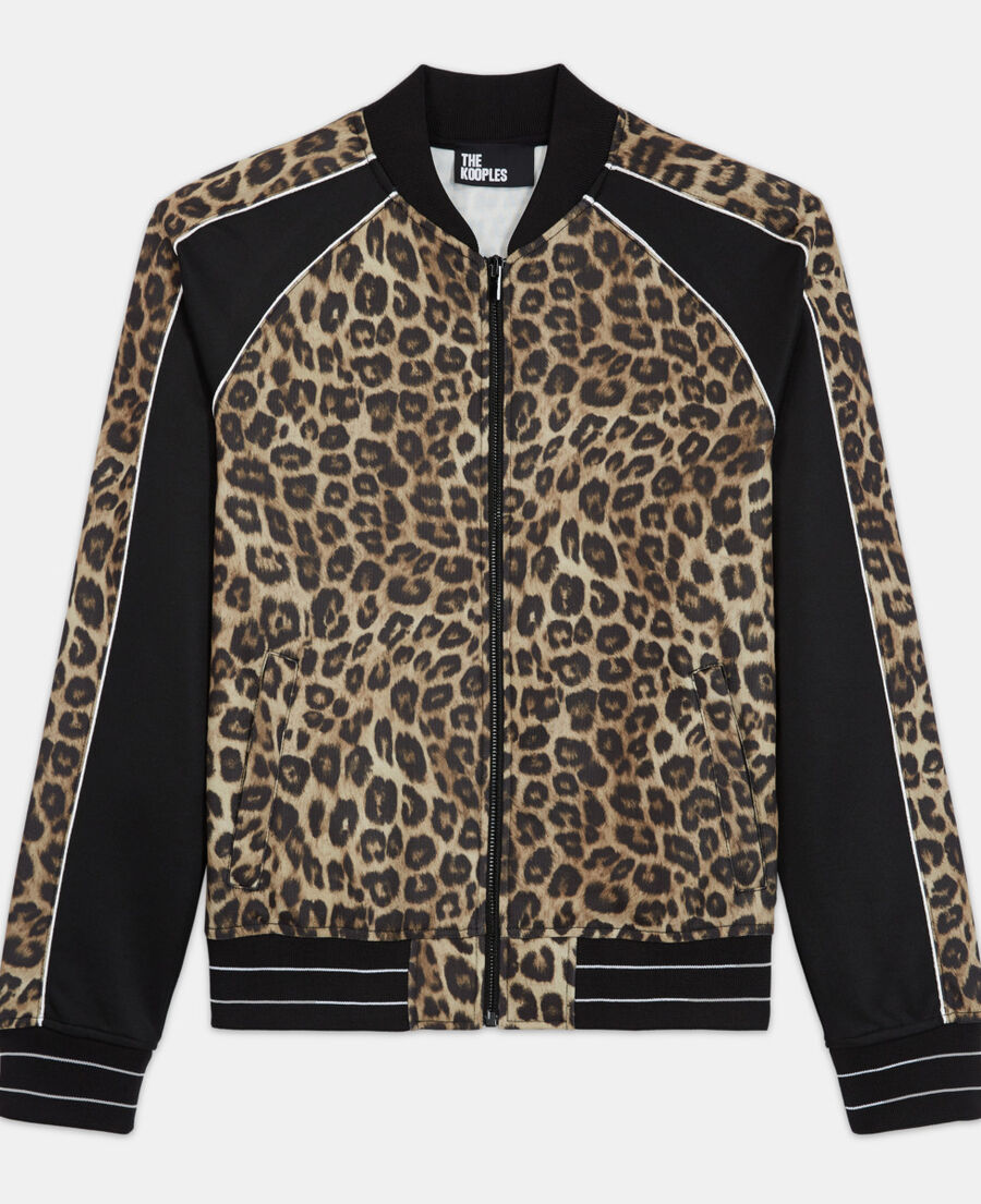 leopard zipped sweatshirt