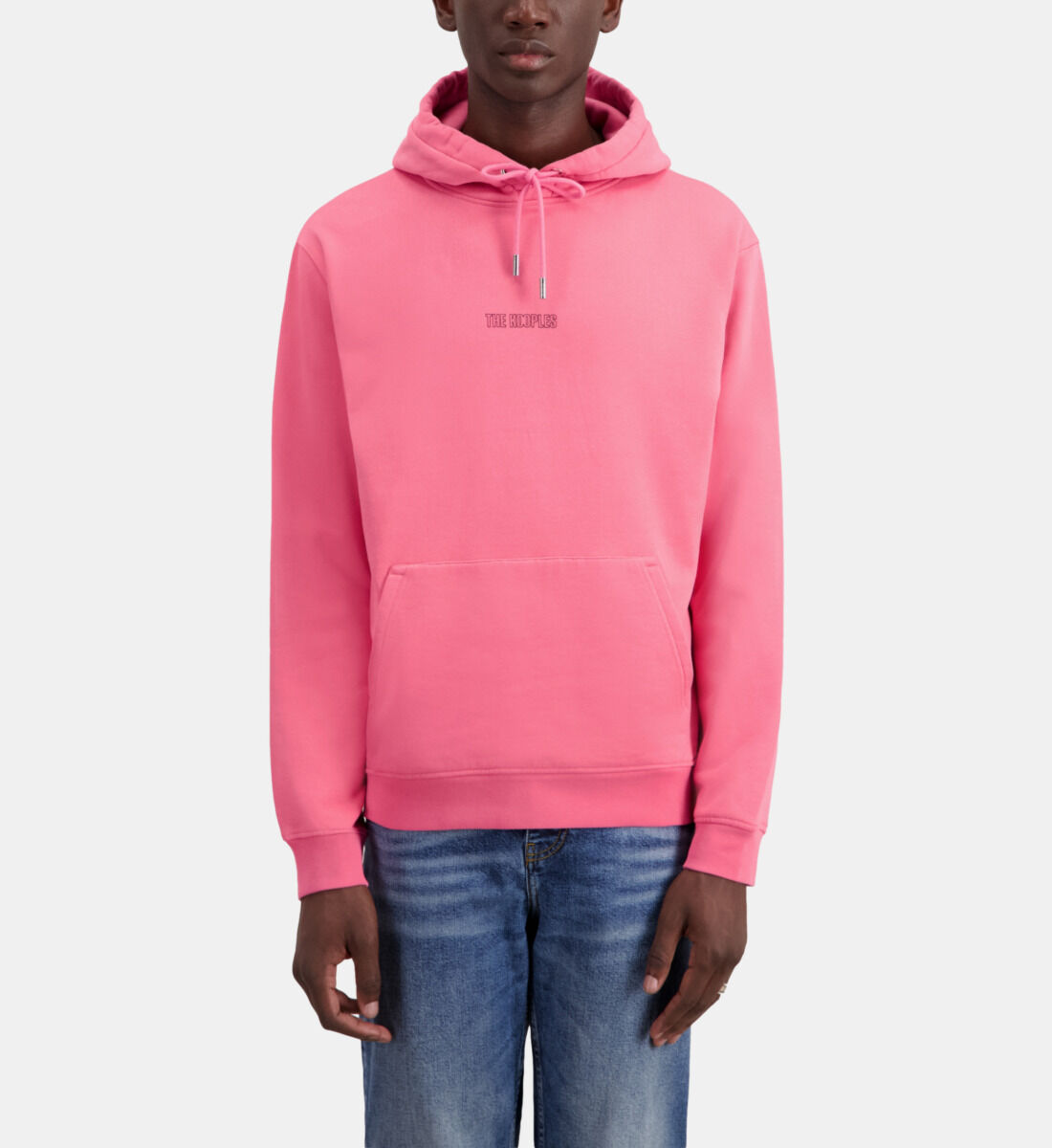 Pink hoodie blue jeans sale