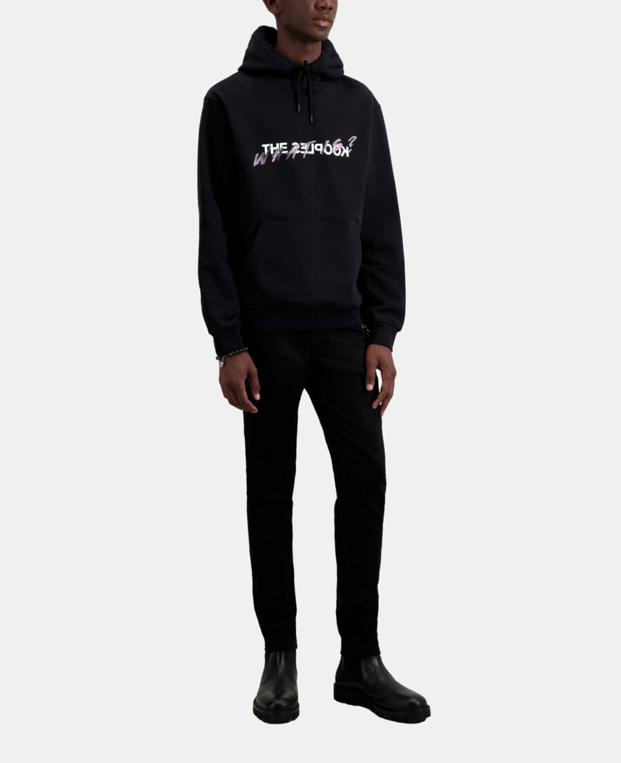 The Kooples HERREN BLACK herren schwarzes sweatshirt mit „what is“-schriftzug