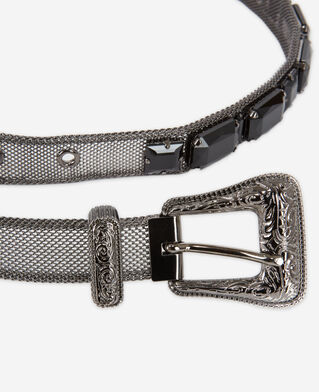 The Kooples FEMME BLACK ceinture avec bijoux noirs et boucle western