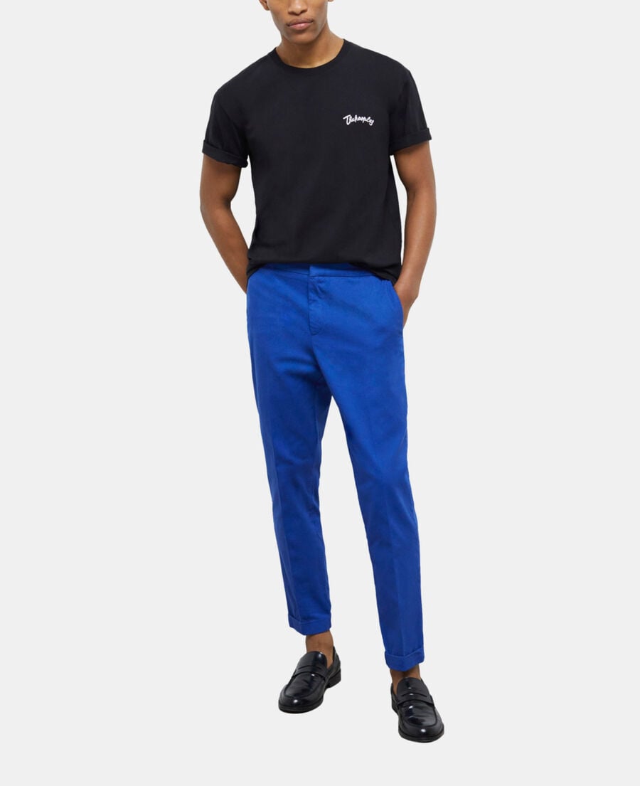 The Kooples HOMME BLUE pantalon bleu en coton