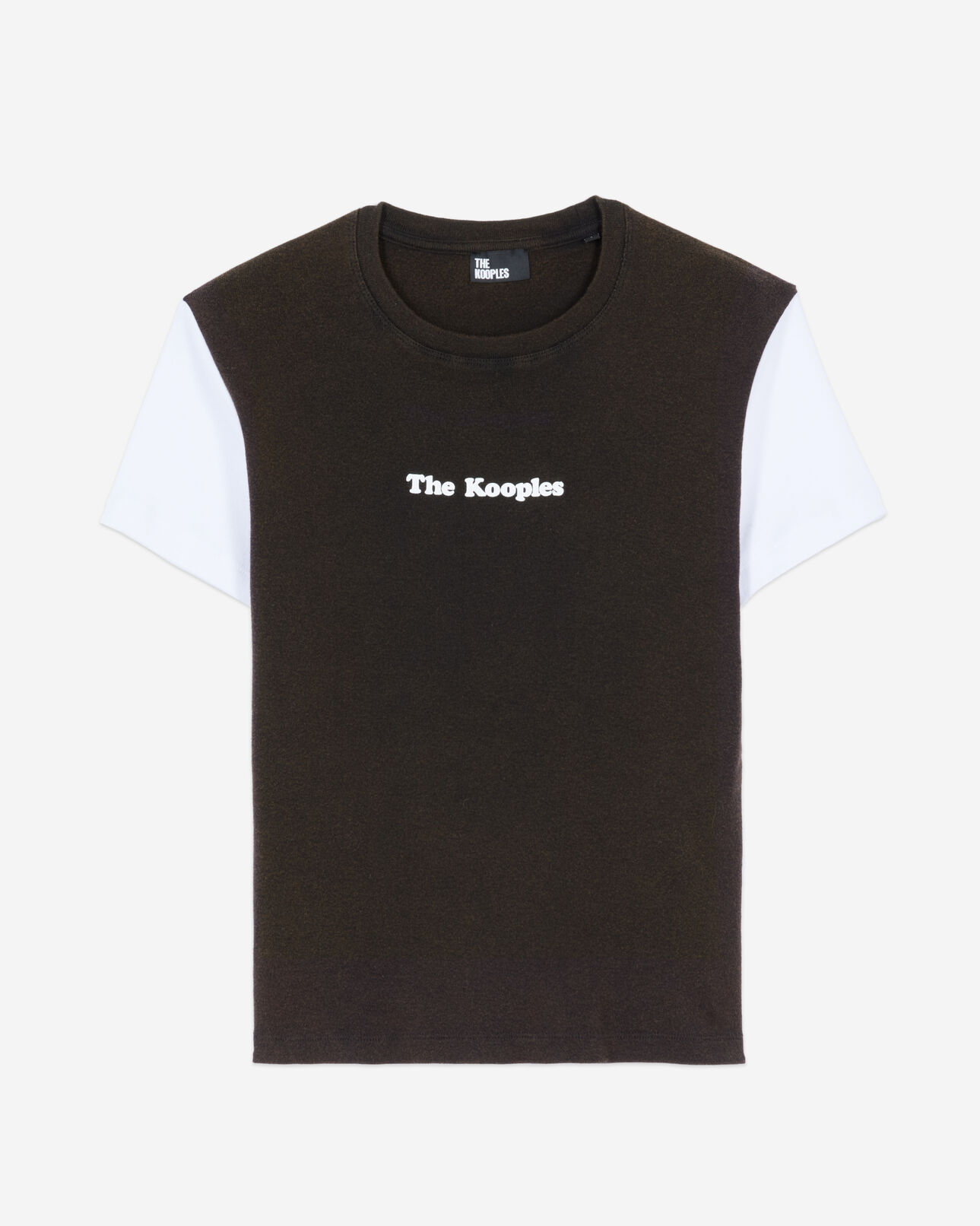 The Kooples F BROWN / BLACK dark brown logo t-shirt