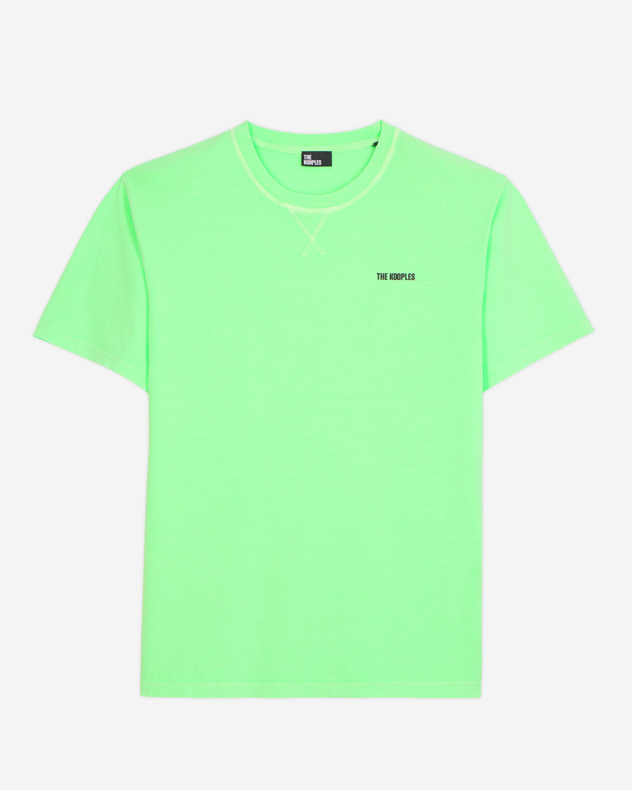 The Kooples MEN VERT FLUO men's fluorescent green t-shirt with logo