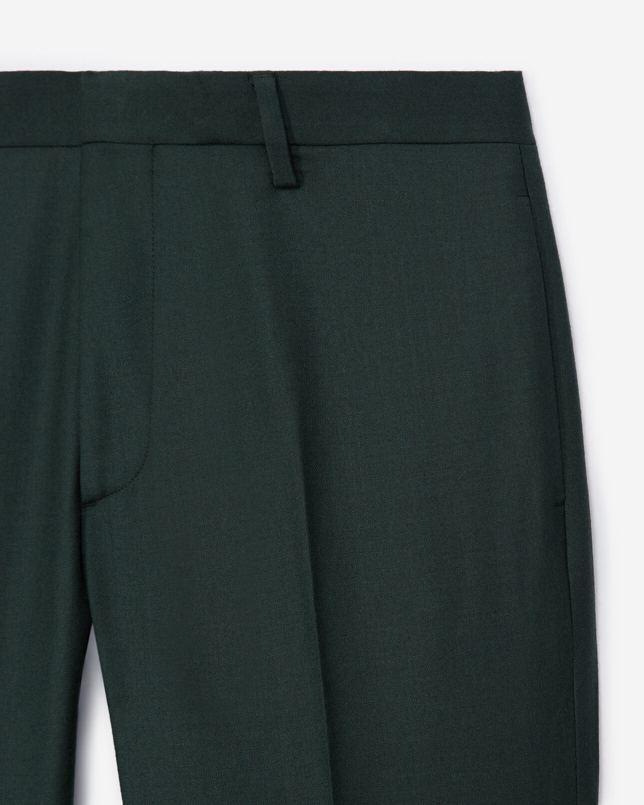 The Kooples HOMME GREEN pantalon costume laine vert foncé ajusté