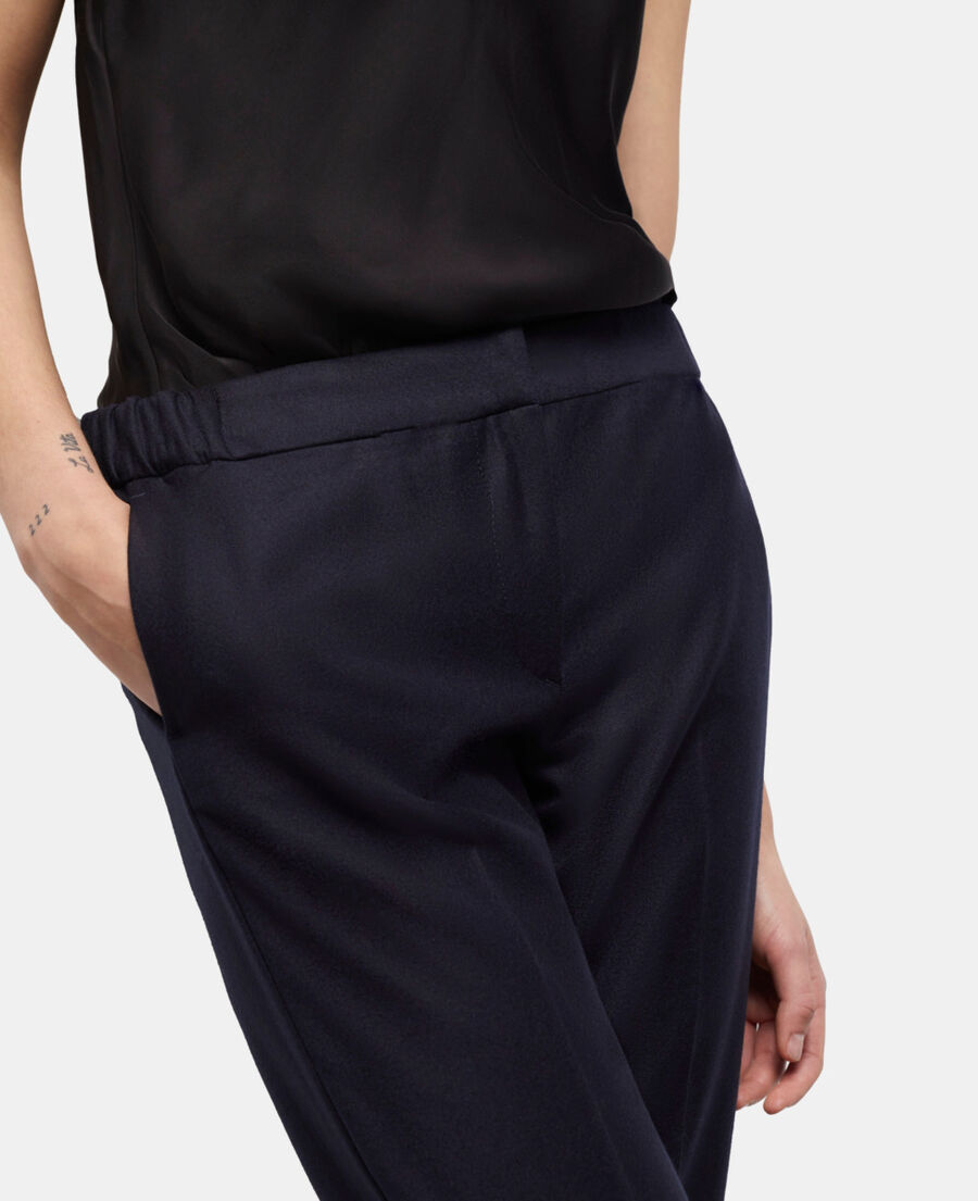 pantalon de costume en laine bleu