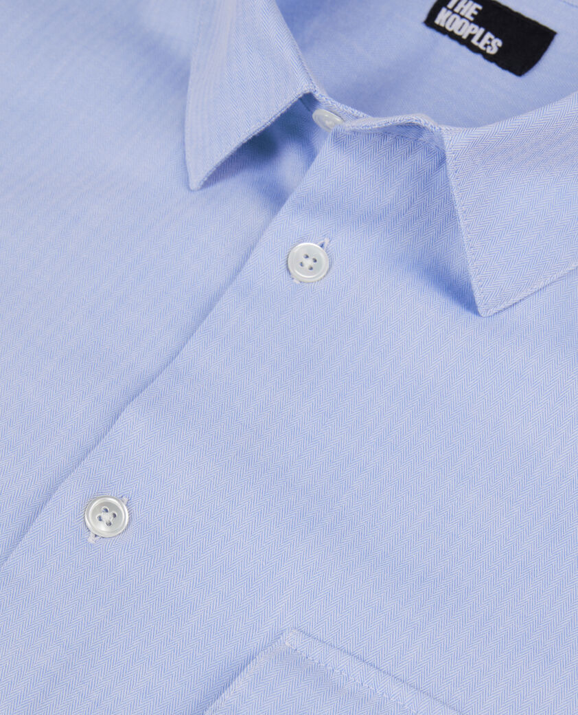 The Kooples HOMME LIGHT BLUE chemise chevron bleu ciel