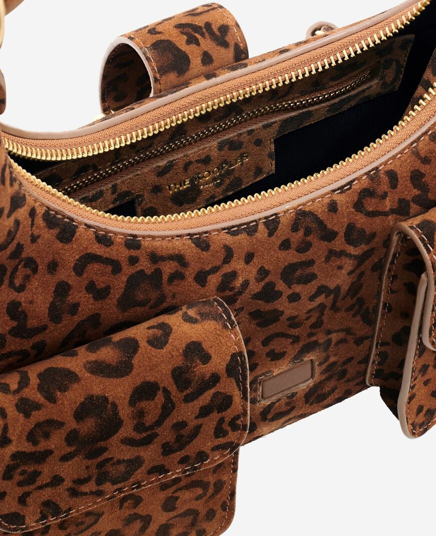 The Kooples F LEOPARD amelia bag in leopard print suede leather