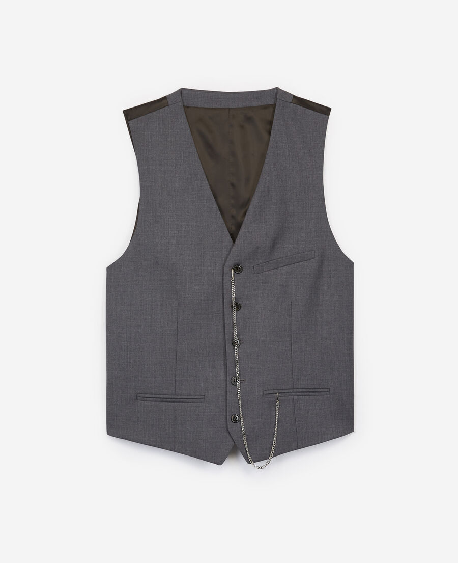 Gilet costume gris clair laine boutonn?� | The Kooples