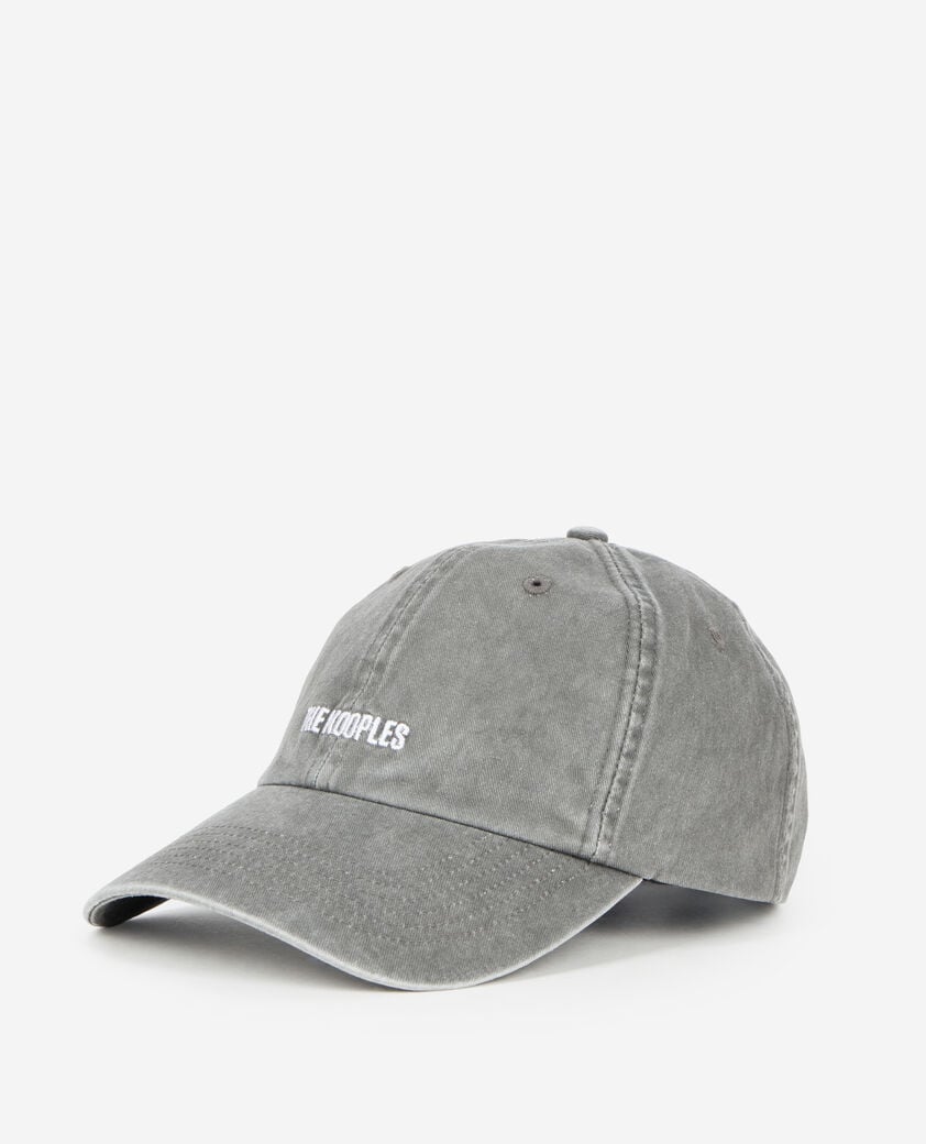 The Kooples M BLACK WASHED black embroidered logo cap