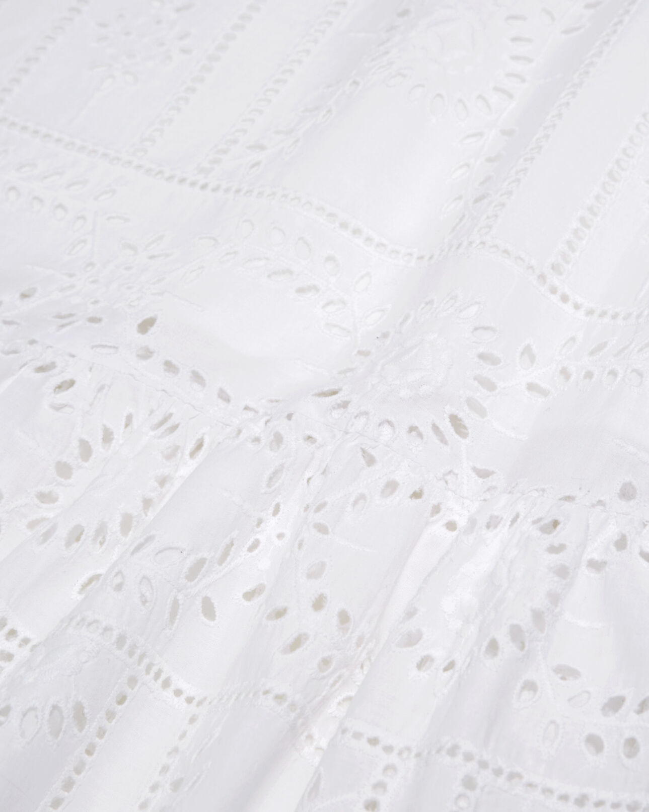 The Kooples WOMEN WHITE flowing white cotton long skirt w/ embroidery