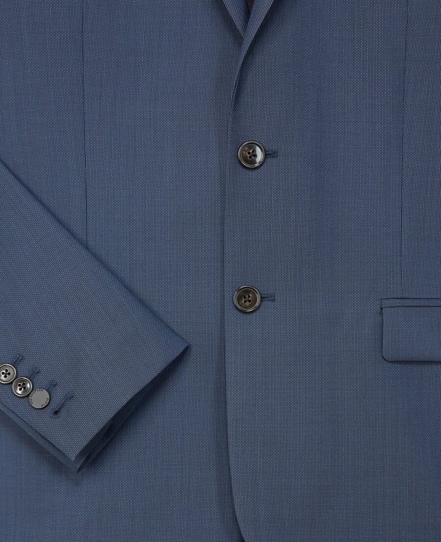 textured wool formal blue jacket
