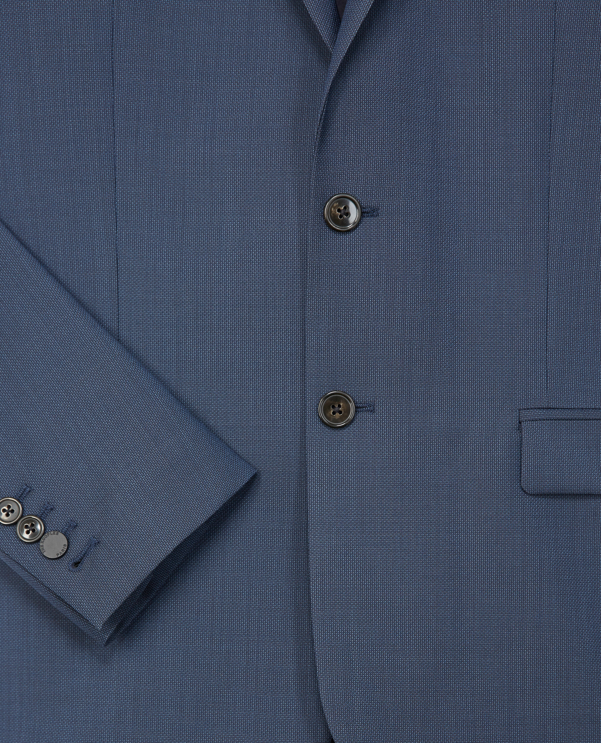 Textured wool formal blue jacket, BLUE, hi-res image number null
