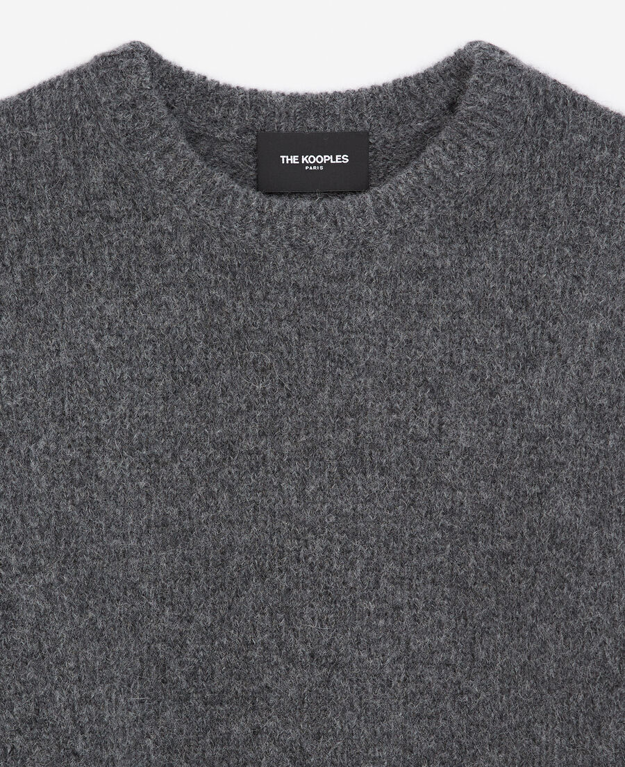 Loose-fit alpaca wool dark gray sweater | The Kooples