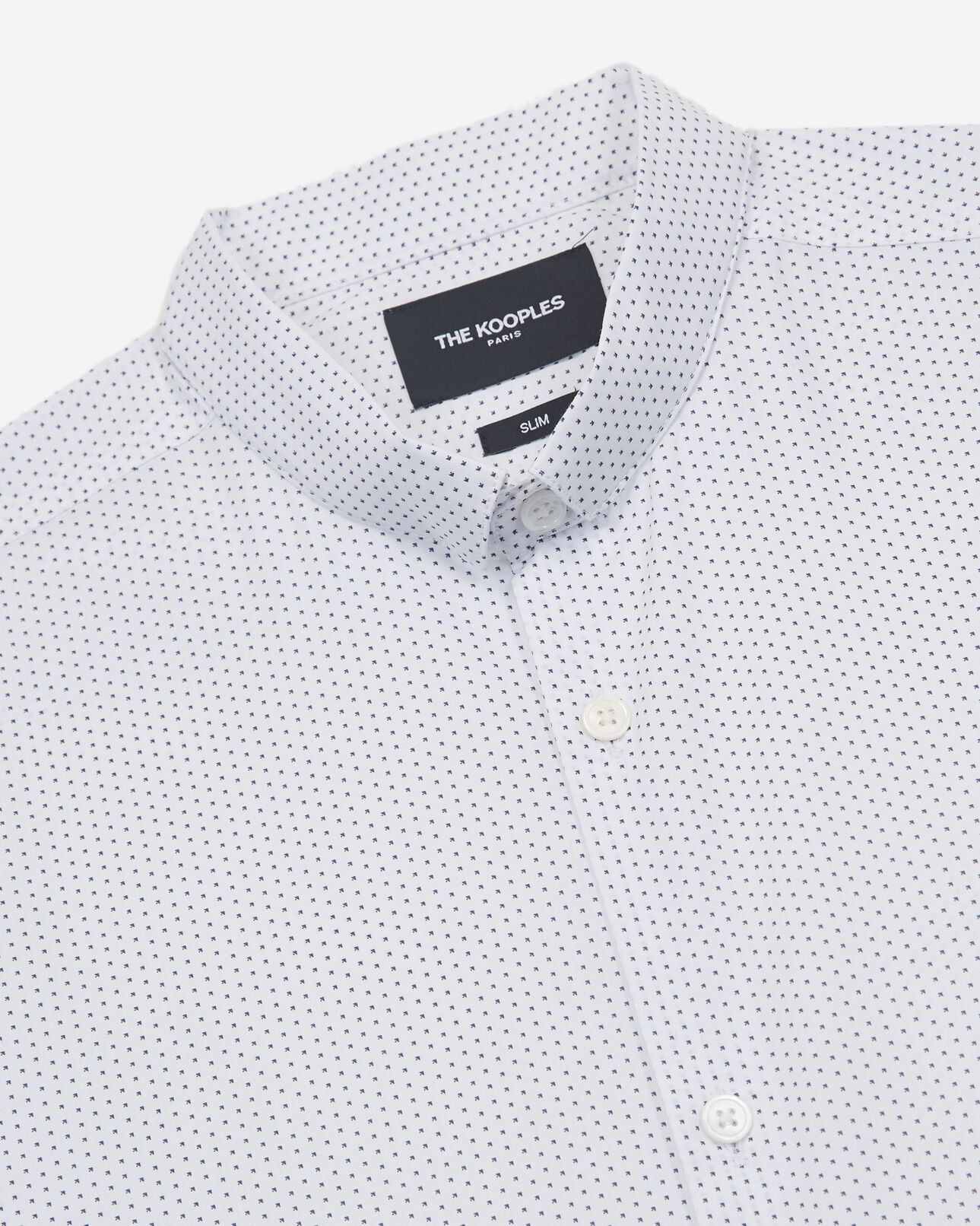 The Kooples MEN WHITE white cotton shirt with micro print