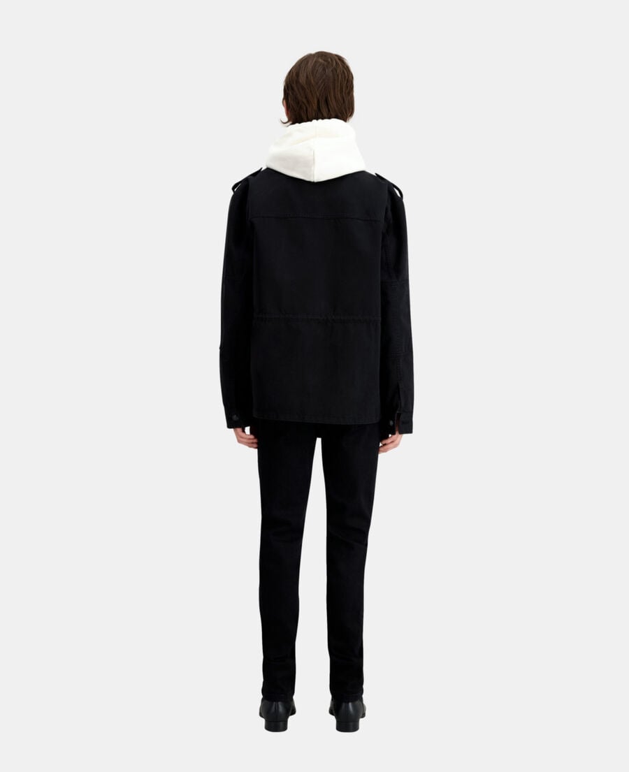 The Kooples HOMME BLACK veste worker noire en denim