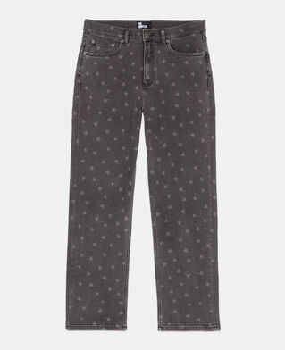 The Kooples F BLACK star printed boyfriend jeans