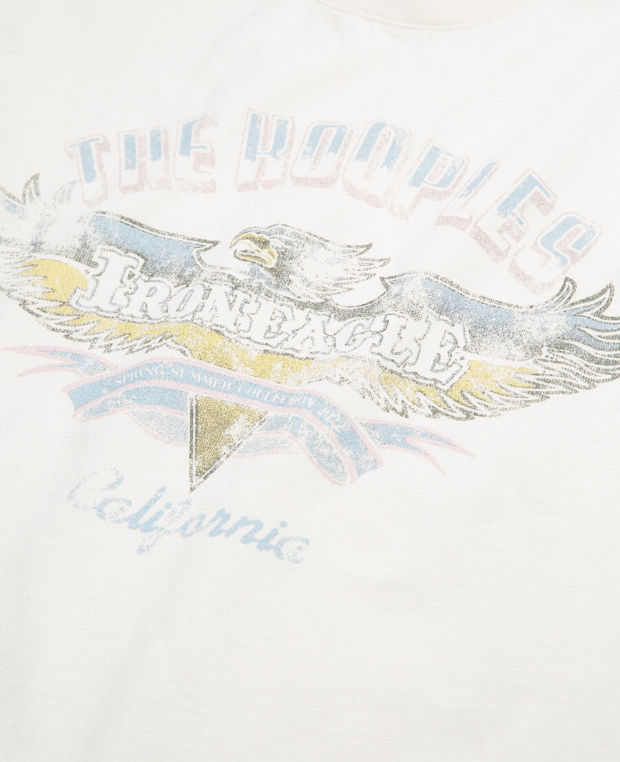 ecru cotton t-shirt with eagle print