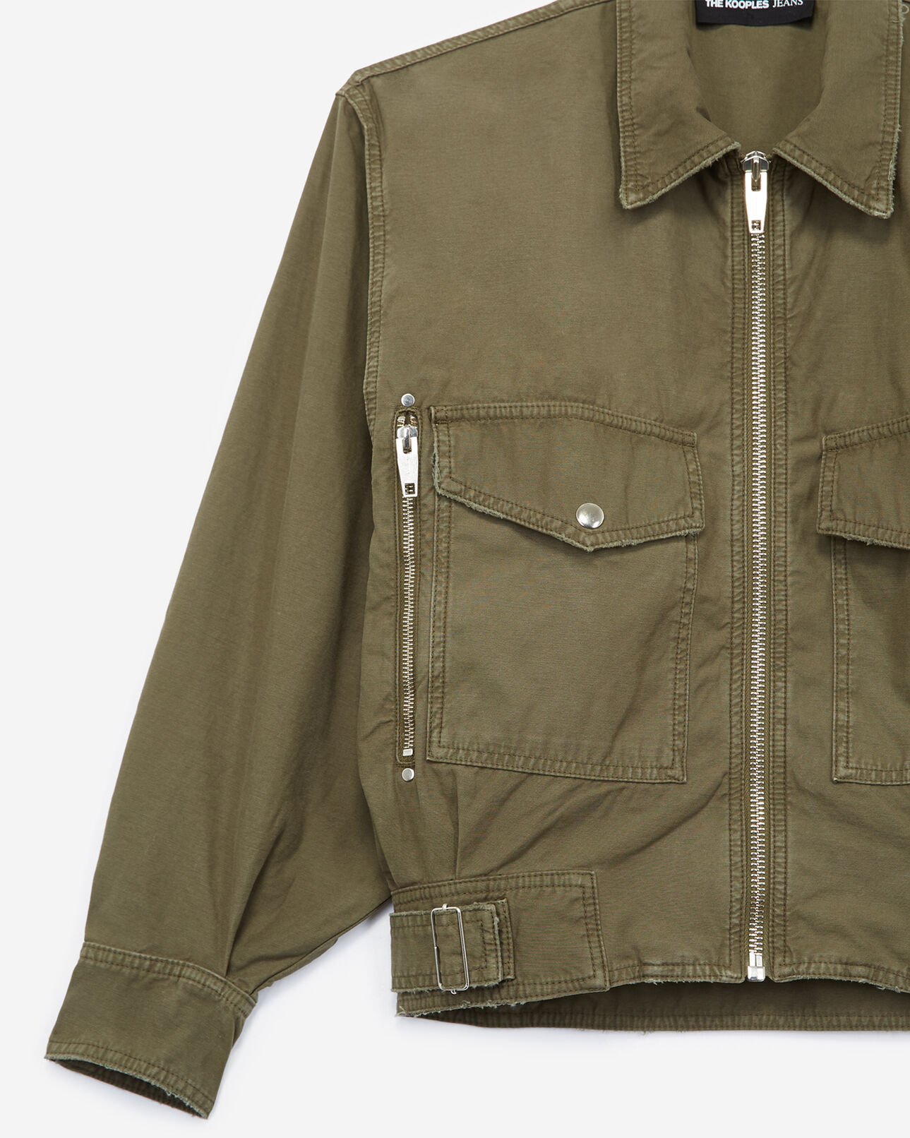 The Kooples WOMEN KAKI khaki, cotton rock-style jacket
