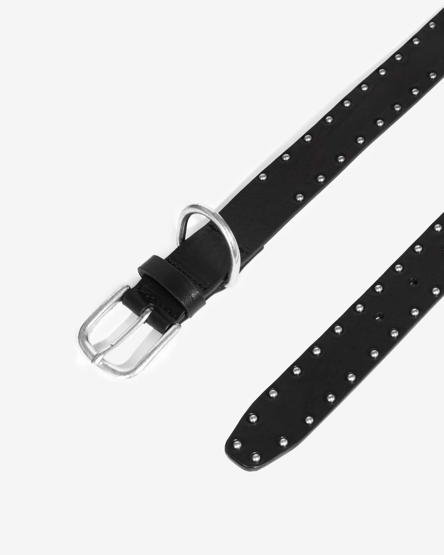 Black leather belt with silver studs, BLACK, hi-res image number null
