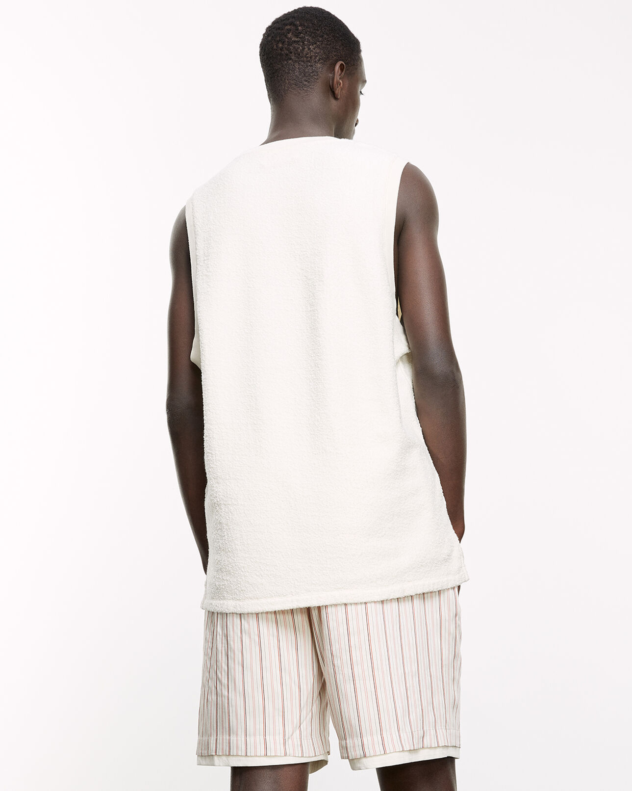 The Kooples HOMME OFF WHITE t-shirt écru coton sans manches